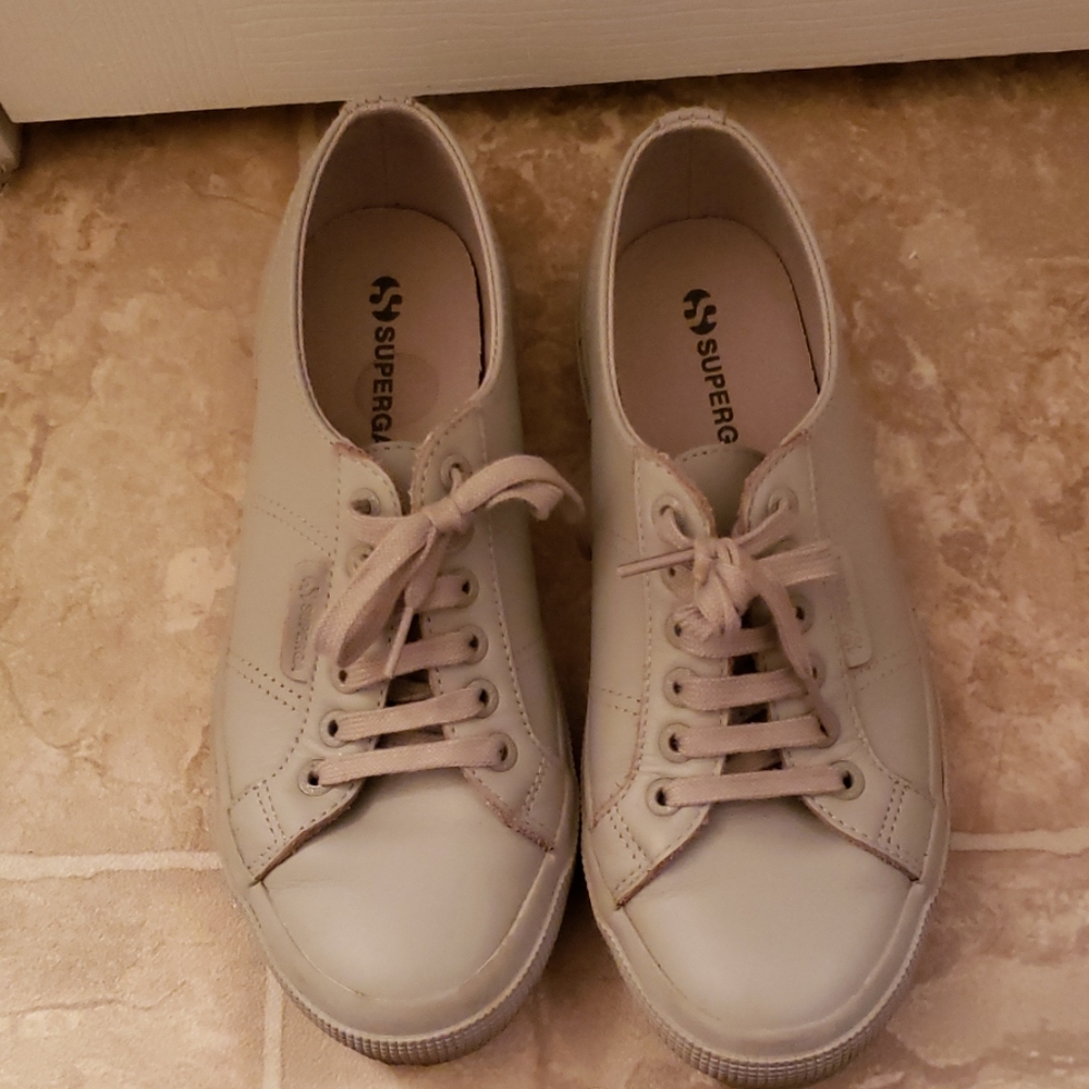 Grey superga sneakers